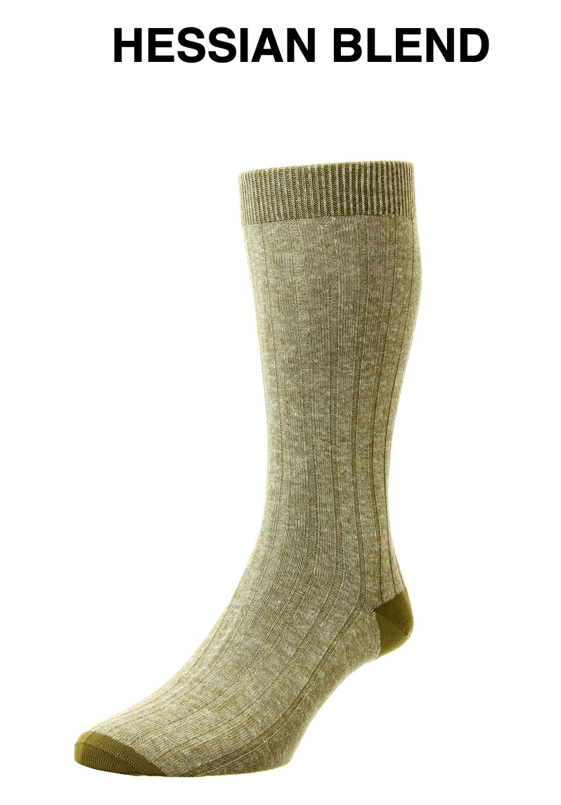 Pantherella Men's SOCKS HAMADA short , ( for 3 pieces ) / 44 % Linen / 31 % Egyptian Cotton / 25 % Nylon .