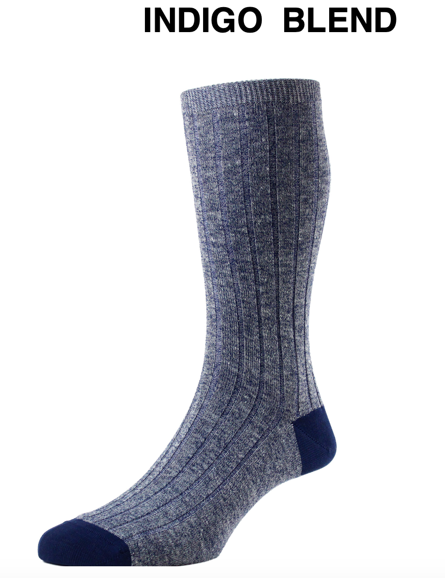 Pantherella Men's SOCKS HAMADA short , ( for 3 pieces ) / 44 % Linen / 31 % Egyptian Cotton / 25 % Nylon .