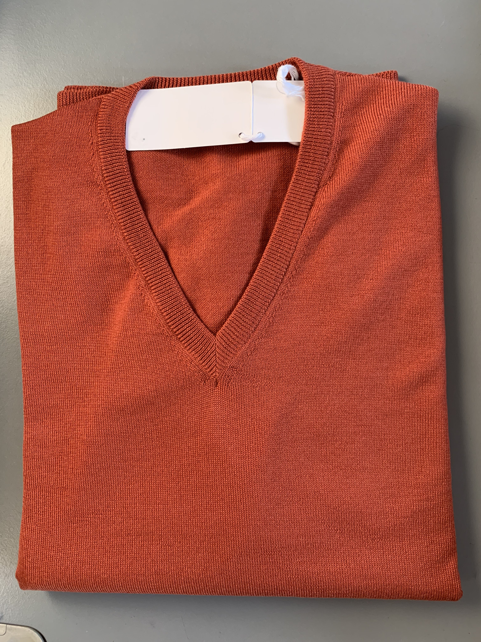 Piet Nollet Pullover Extra fijne Merinowol  / Terracotta kleur