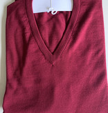 Piet Nollet Pullover , 100 % Extra fine wool merino 's , Wine red / V-model