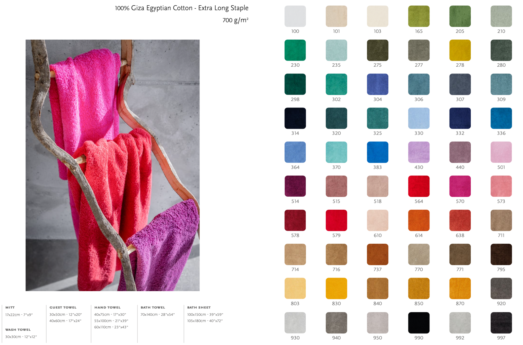 Abyss Serviettes SUPERPILE (700 g/m2) 100% coton égyptien - Giza 70 fils extra longs