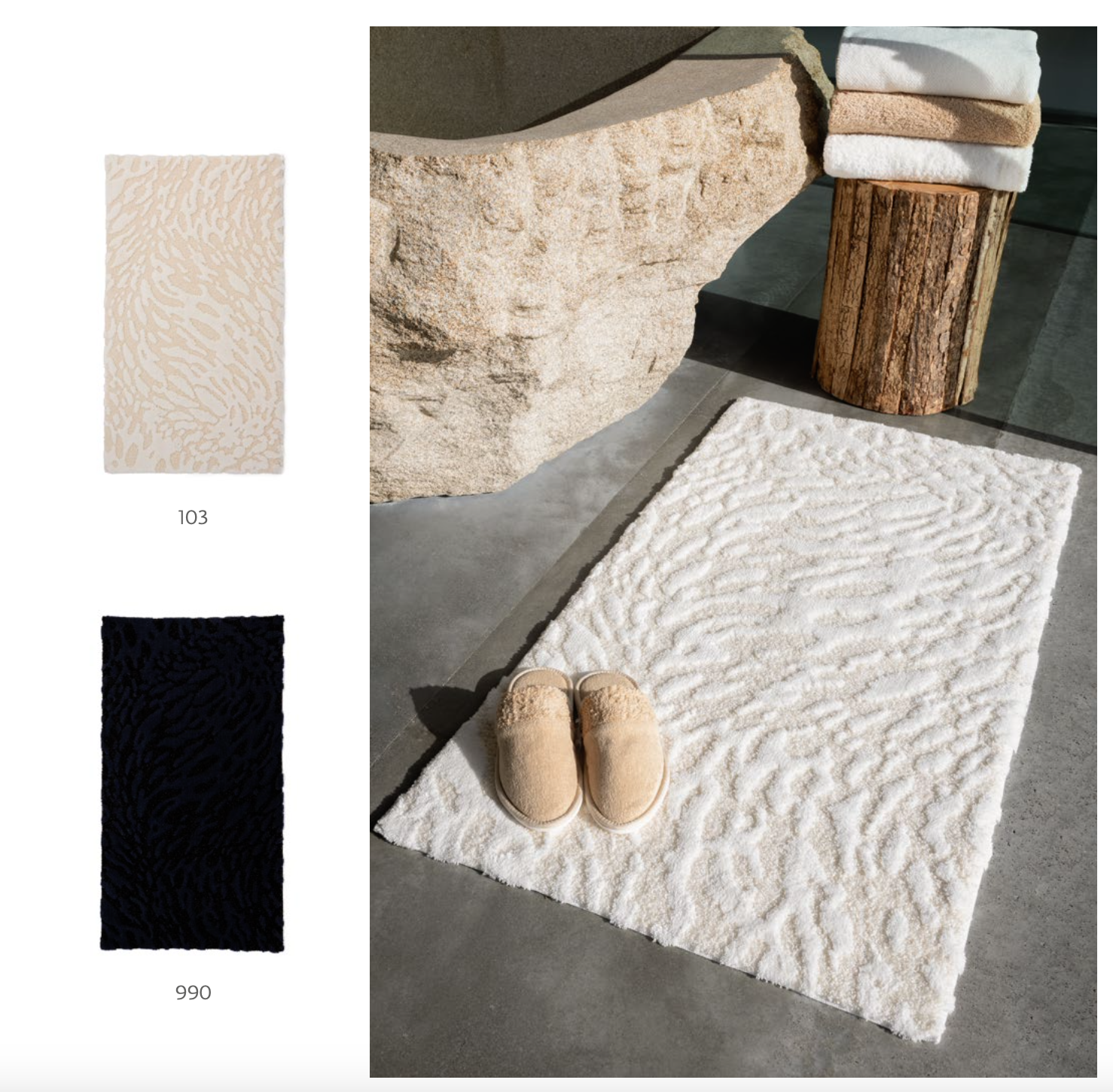 Habidecor Badtapijt FLOW  :  55 % Egyptisch Giza katoen lange draad / 45 % Acryl - 1900 g / m2