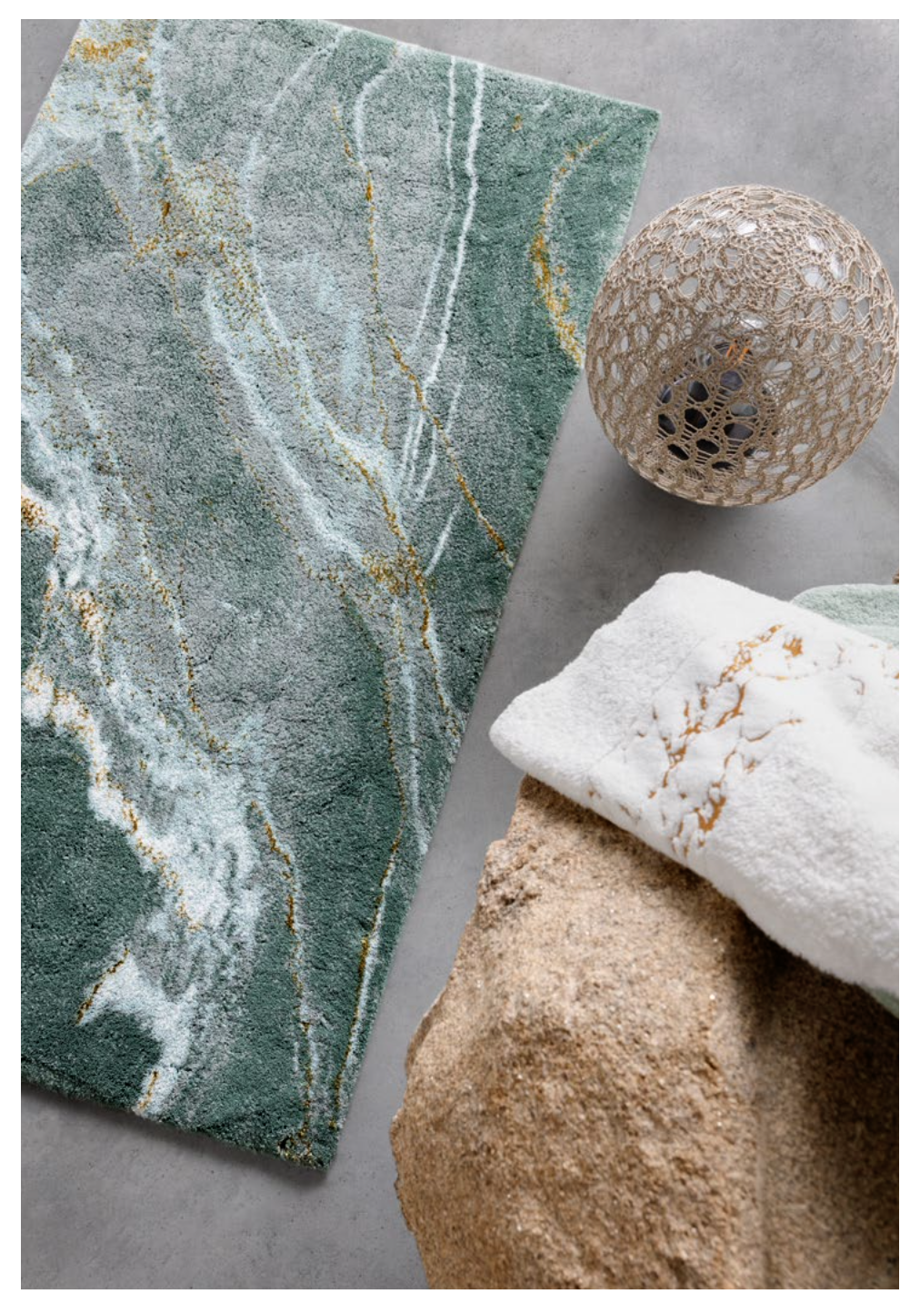 Habidecor Bath rug LIPARI: 96% Egyptian Giza cotton long thread / 3% Acrylic / 1% Lurex - 2200 g/m2