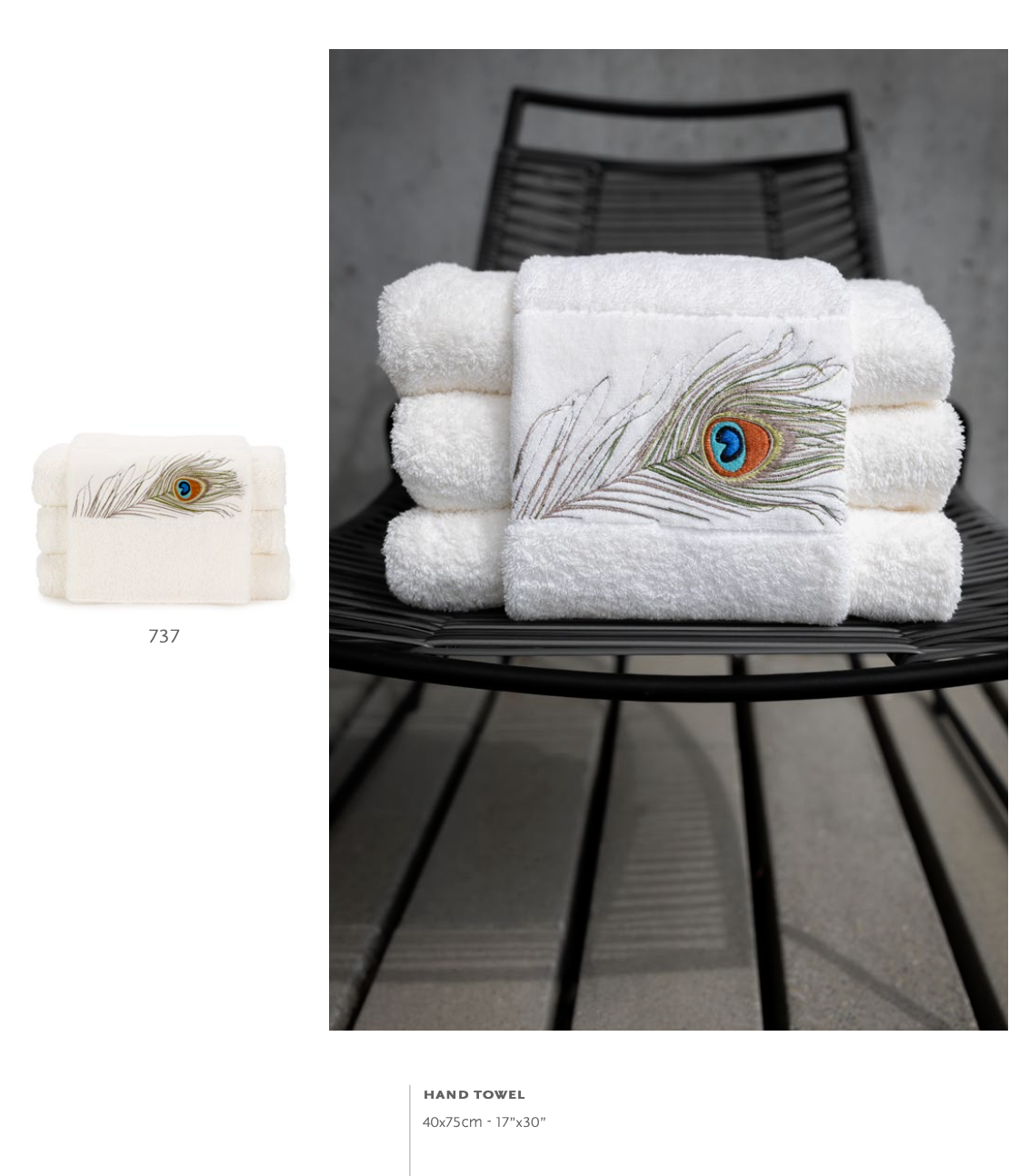 Abyss Towels PALEO : 100% Giza Egyptian cotton extra long threads 650 gr / m 2