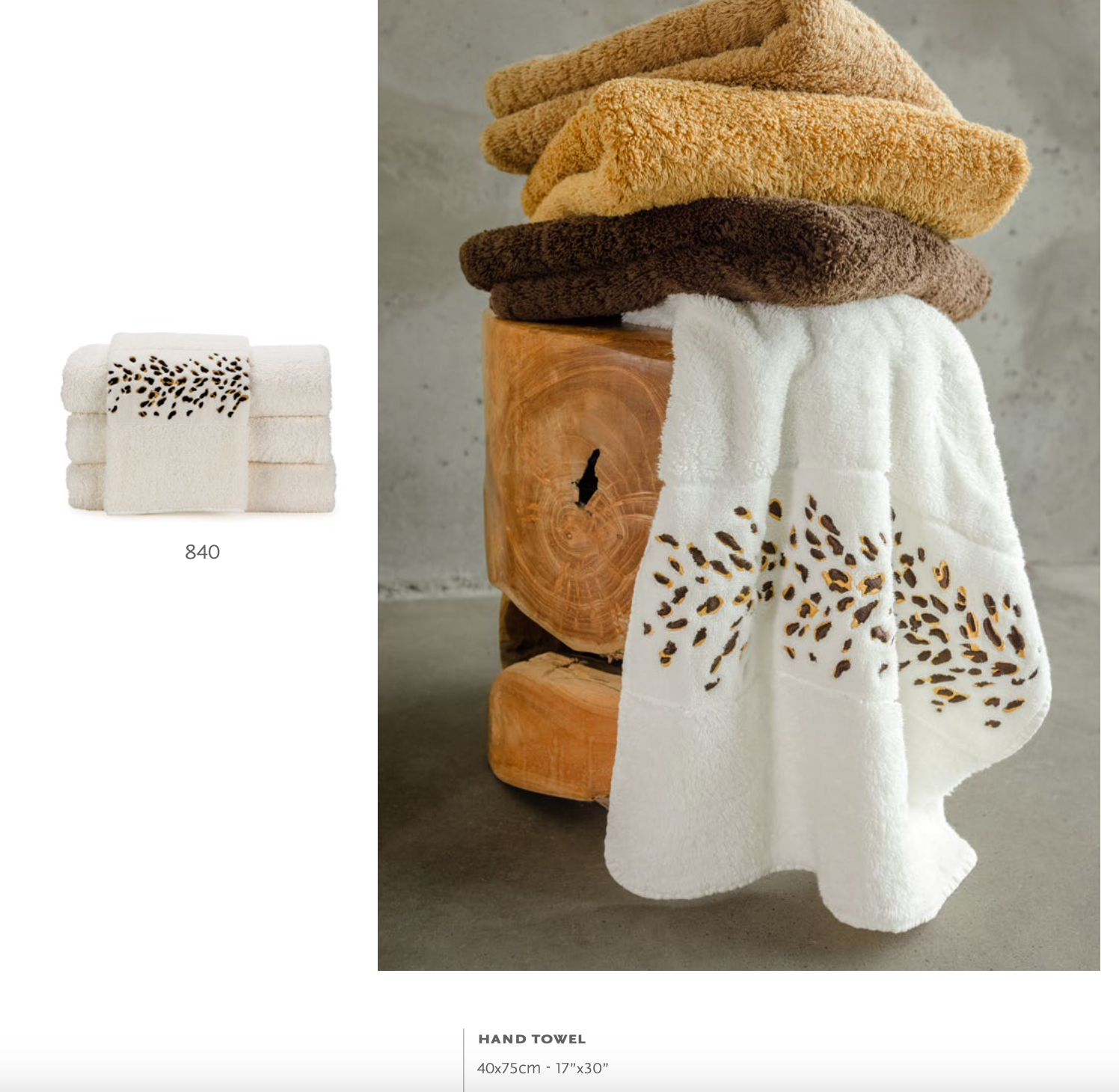 Abyss Towels BENGALE : 100% Giza Egyptian cotton extra long threads 650 gr / m 2