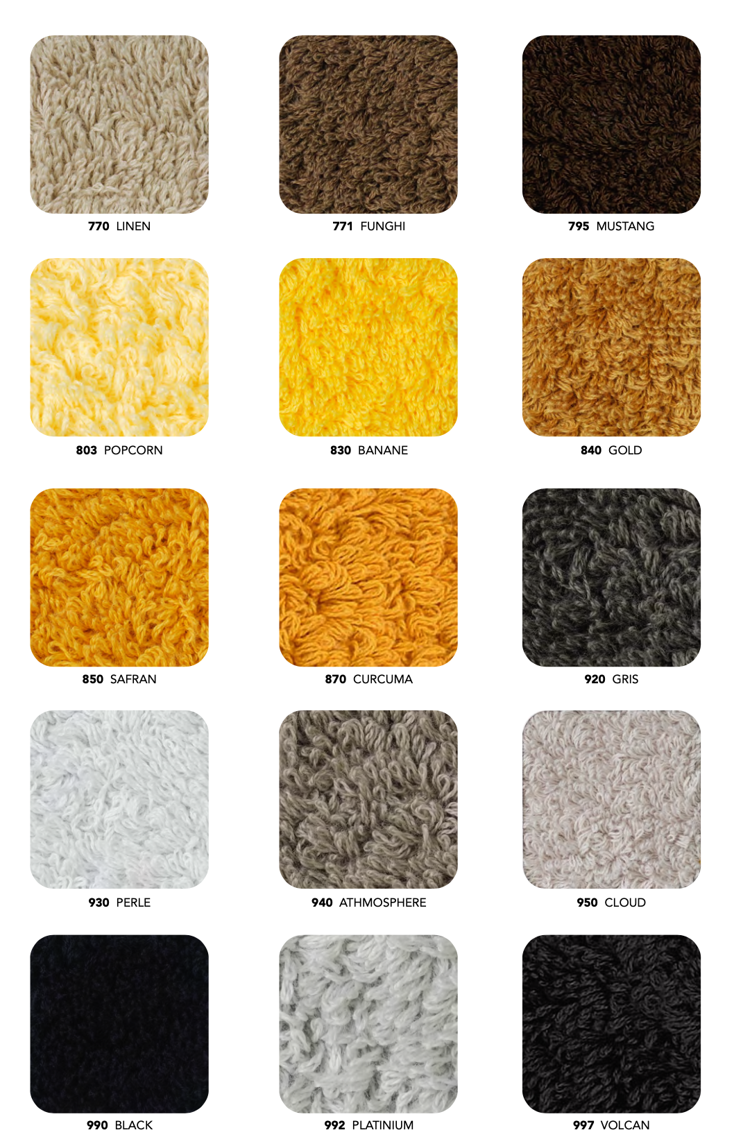 Abyss Serviettes FOGO : 100% coton égyptien Gizeh / Fil extra long : 650 gr./m²
