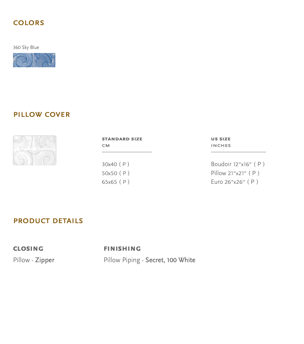 Celso de Lemos Pillowcase PORTO: 70% Egyptian Giza Cotton, extra long thread / 30% Viscose - 300 g/m2