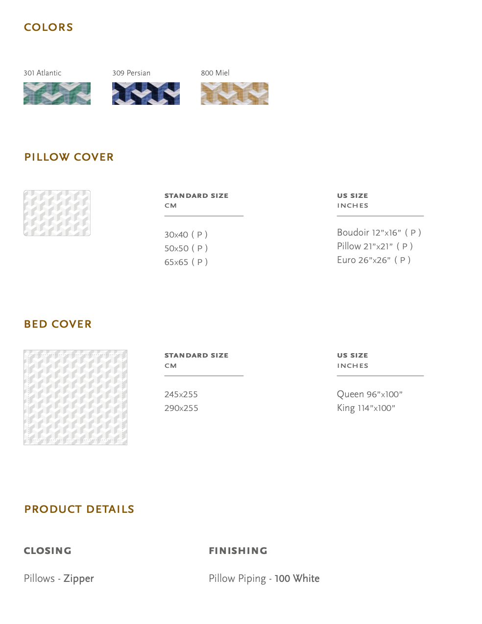 Celso de Lemos Bedsprei  TEA:  100  %   Egyptisch GIZA katoen , extra lange draad /  380  g/m2 -