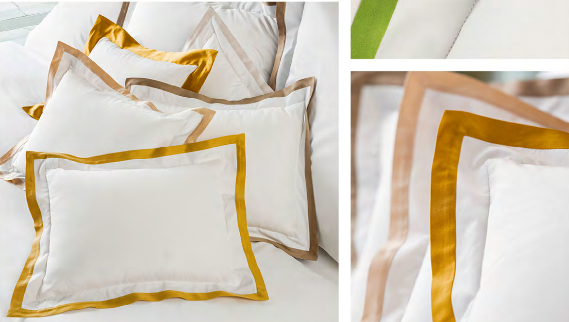 Celso de Lemos Fitted sheets HELLA: Percale /Satin -100% Egyptian GIZA cotton- Extra long threads / 700 Thread Count - 120 g/m2