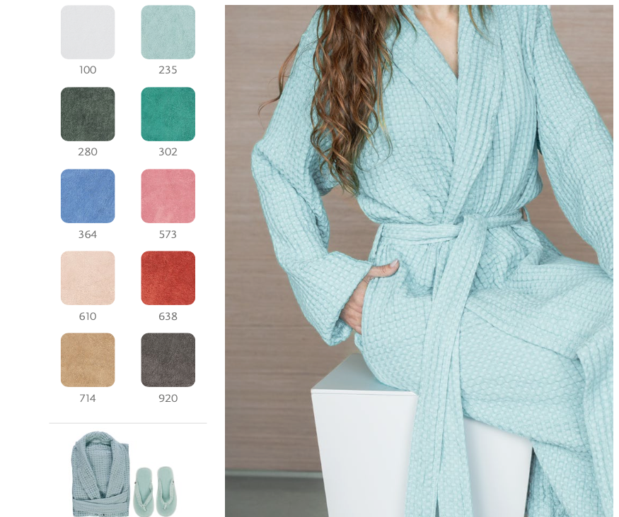Abyss Peignoir POUSADA (Autres 50 coloris) 100% coton égyptien - Giza 70 Fils extra longs - 300 g/m2