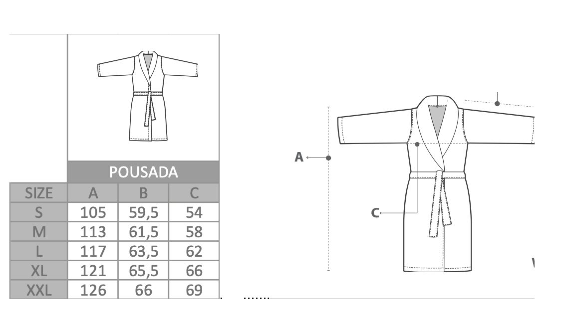 Abyss Bathrobe POUSADA ( Other 50 colors ) 100% Egyptian cotton - Giza 70 Extra long threads - 300 g/m2