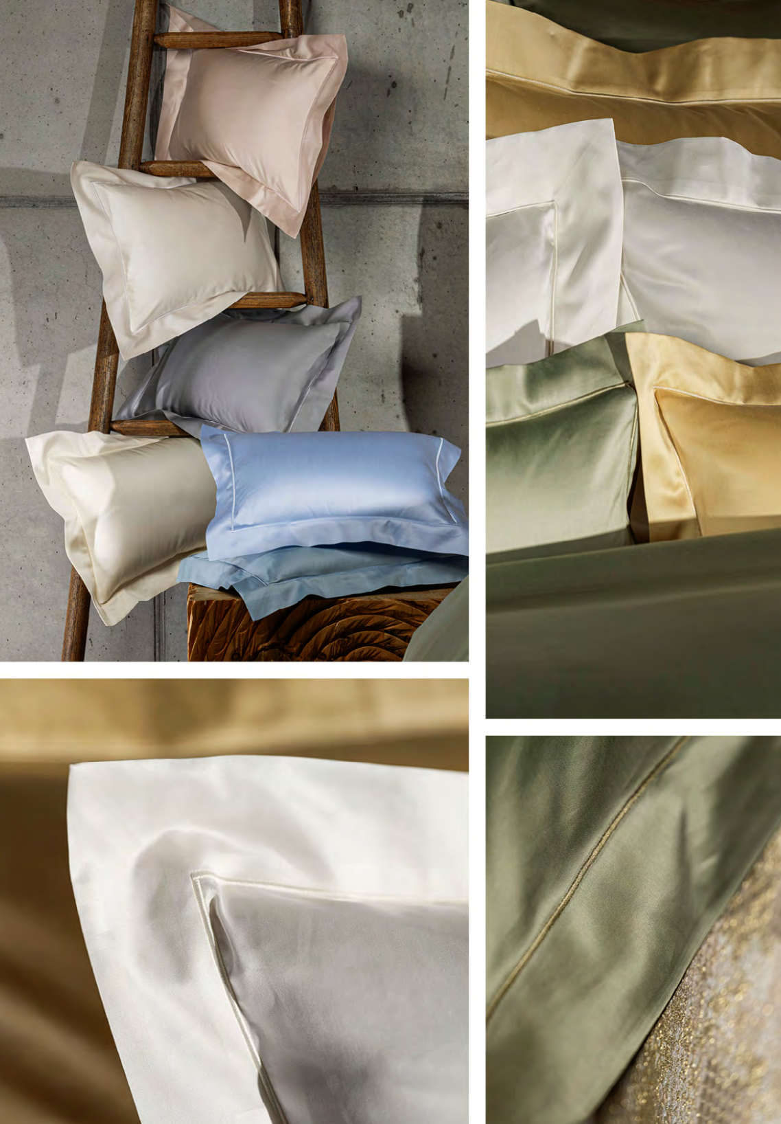 Celso de Lemos Bed linen BOURDON :( Satin -100% Egyptian GIZA cotton- Extra long threads / 700 Thread Count )- 130 g/m2