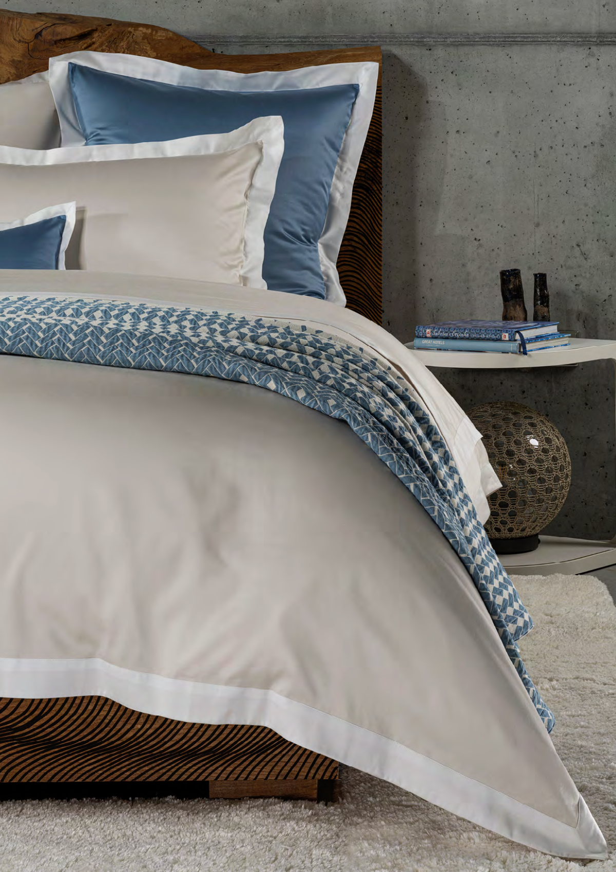 Celso de Lemos Taies d'oreiller EMMA : (Satin - 100 % coton égyptien GIZA - Fils extra longs / 700 fils/cm²) - 120 g/m²