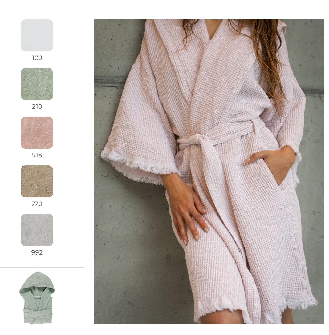 Abyss BEES bathrobe : 100% Egyptian Giza cotton - Extra long threads / 350 g/m² (with hood )