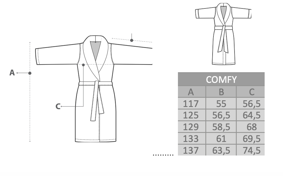 Abyss Bathrobe COMFY: 100% Egyptian Giza cotton - Extra long threads / 500 g/m2