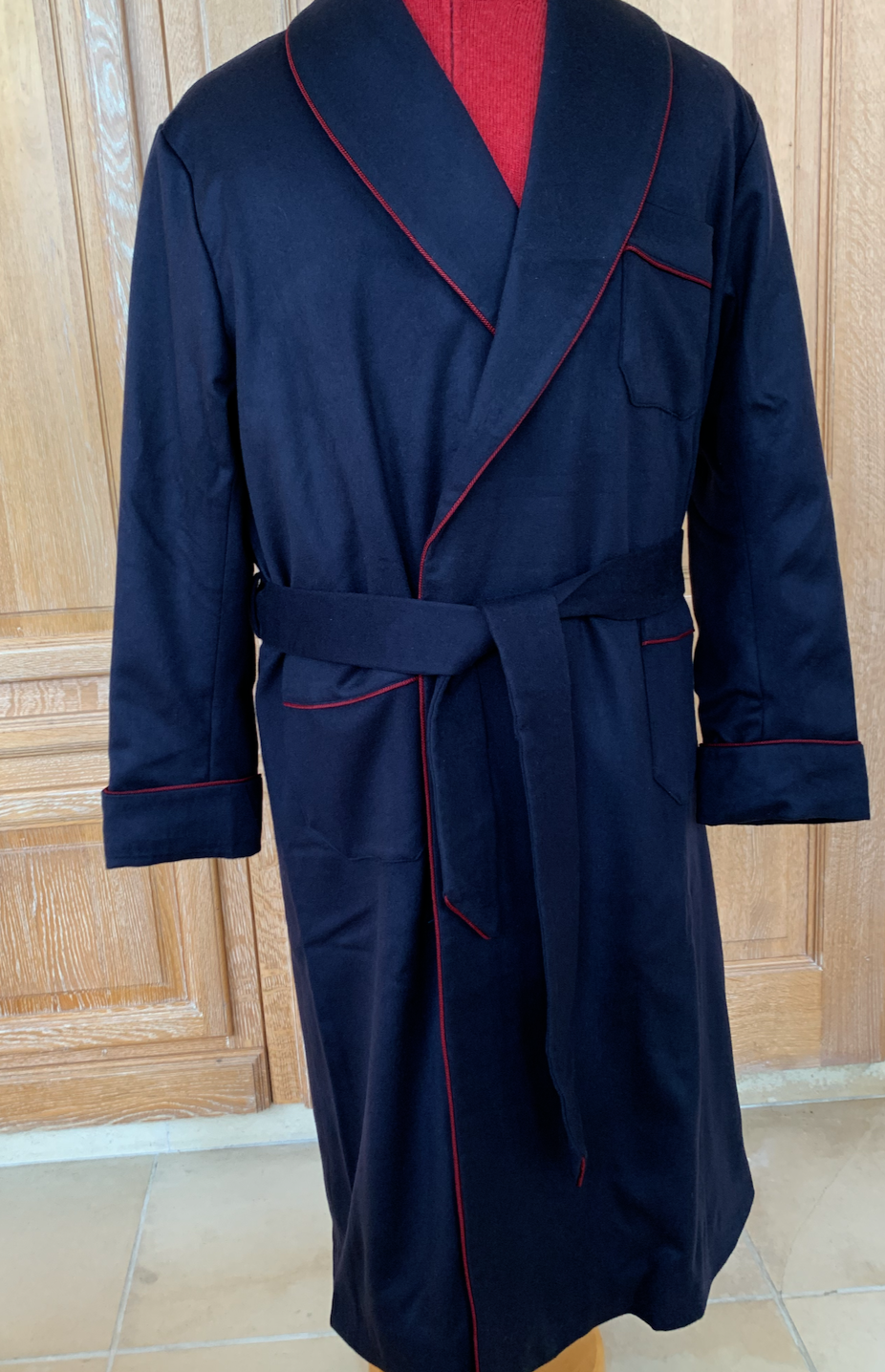 Piet Nollet MEN'S DRESSING GOWN in 10% CASHMERE - 90% WOOL and - inside: 100% doubled with Bemberg