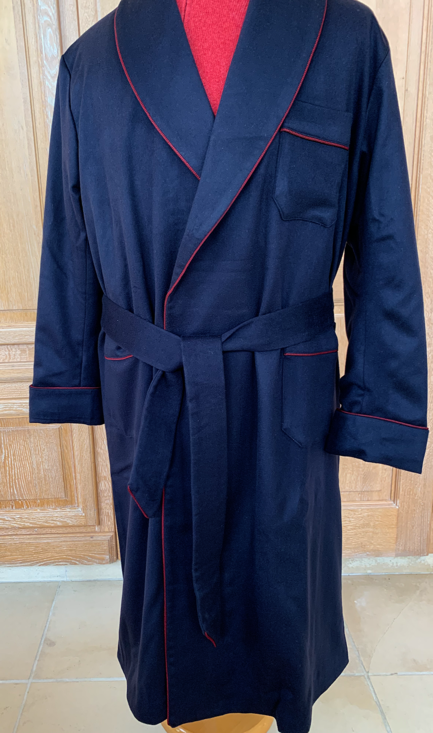 Piet Nollet MEN'S DRESSING GOWN in 10% CASHMERE - 90% WOOL and - inside: 100% doubled with Bemberg