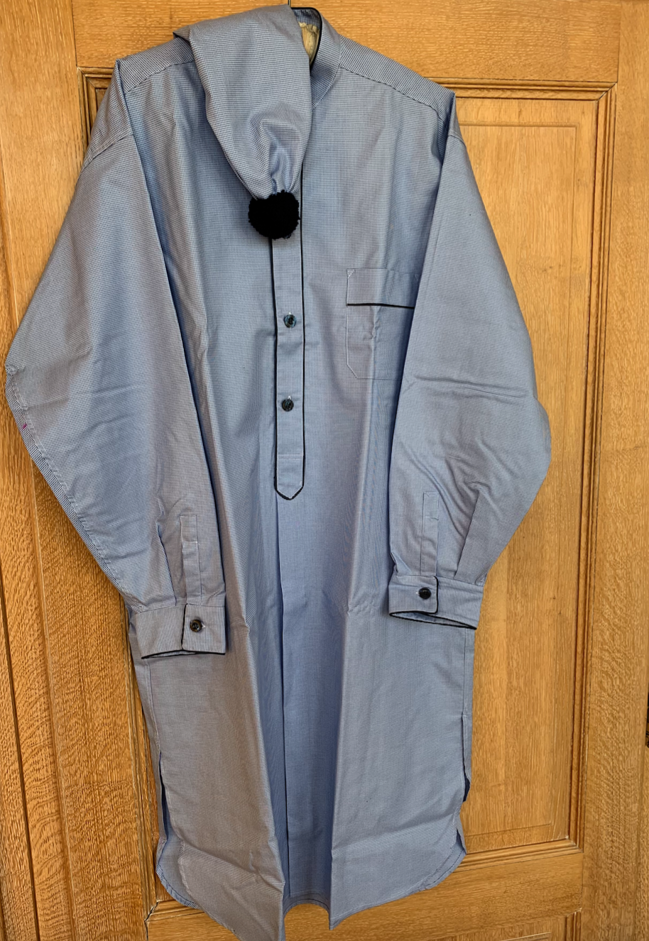 Piet Nollet Men's nightgown with sleeping cap Top quality Egyptian cotton (2 x ret.)