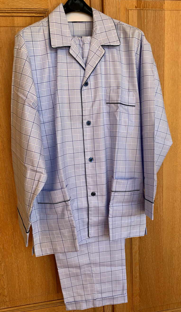 Piet Nollet Pyjama, Cotton, long for MEN, 3 pockets / Egyptian cotton (with extra button on top)