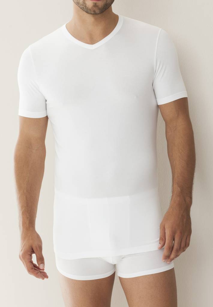 Zimmerli 700 PURENESS SHIRT VN SS - 95% micromodal, 5% élasthanne, SINGLE JERSEY