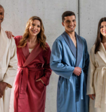 Celso de Lemos Dressing gown ALMA : ( Satin -100% Egyptian GIZA cotton- Extra long threads / 310 g/m2