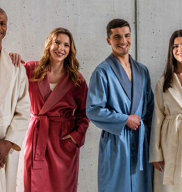 Celso de Lemos Dressing gown ALMA : ( Satin -100% Egyptian GIZA cotton- Extra long threads / 310 g/m2