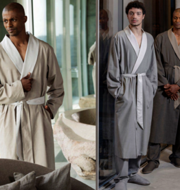 Celso de Lemos Peignoir MARIUS : (Satin - 100 % coton égyptien GIZA - Fils extra longs / 260 g/m²)