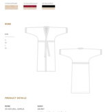 Celso de Lemos Peignoir MARY : (Satin - 100 % coton égyptien GIZA - Fils extra longs / 150 g/m²)