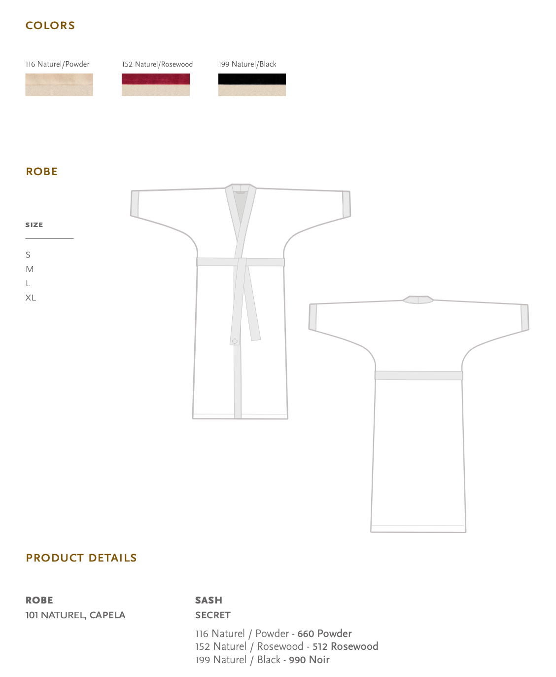 Celso de Lemos Peignoir MARY : (Satin - 100 % coton égyptien GIZA - Fils extra longs / 150 g/m²)