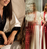 Celso de Lemos Dressing gown MARY : ( Satin -100% Egyptian GIZA cotton- Extra long threads / 150 g/m2