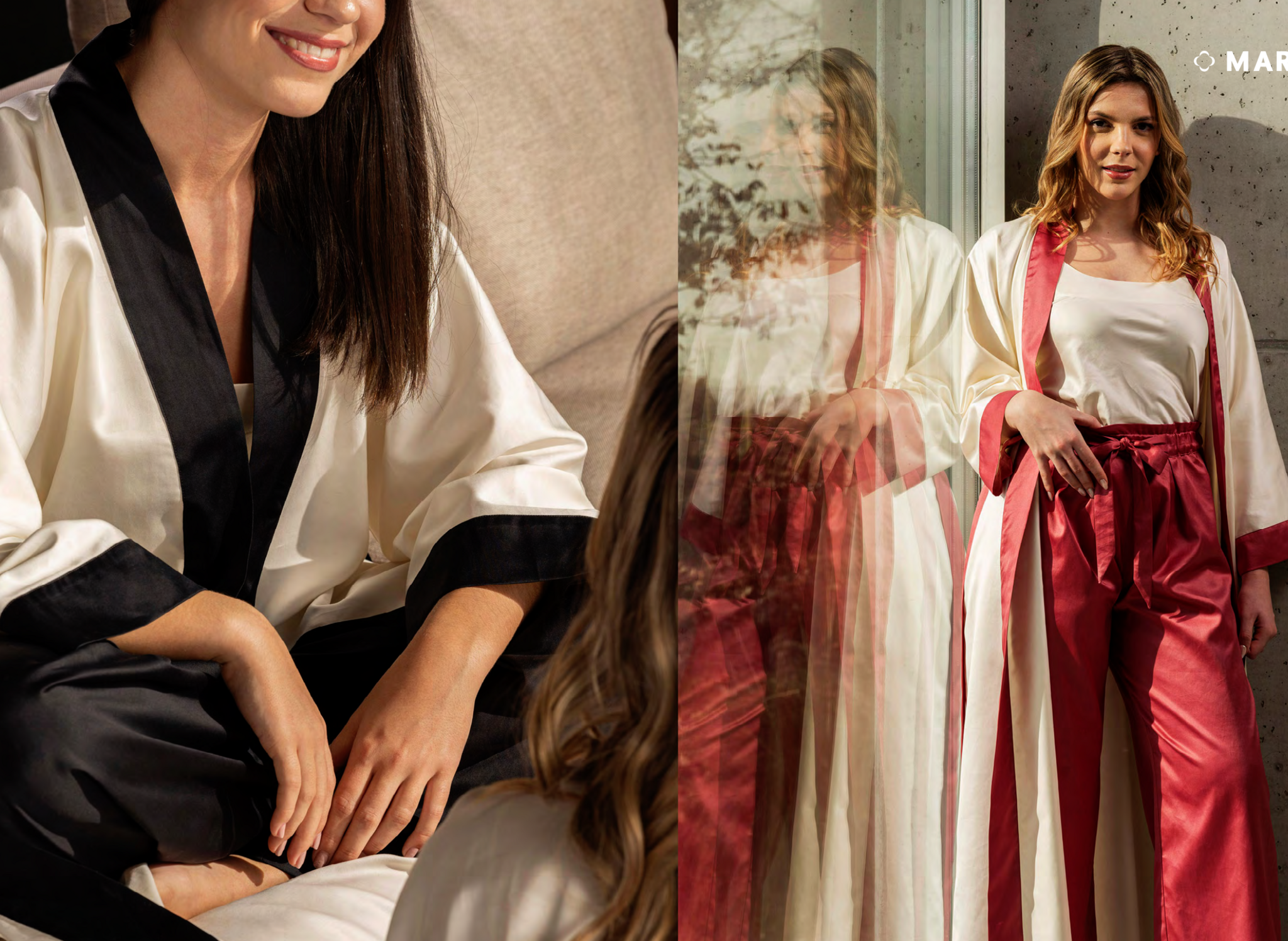 Celso de Lemos Peignoir MARY : (Satin - 100 % coton égyptien GIZA - Fils extra longs / 150 g/m²)