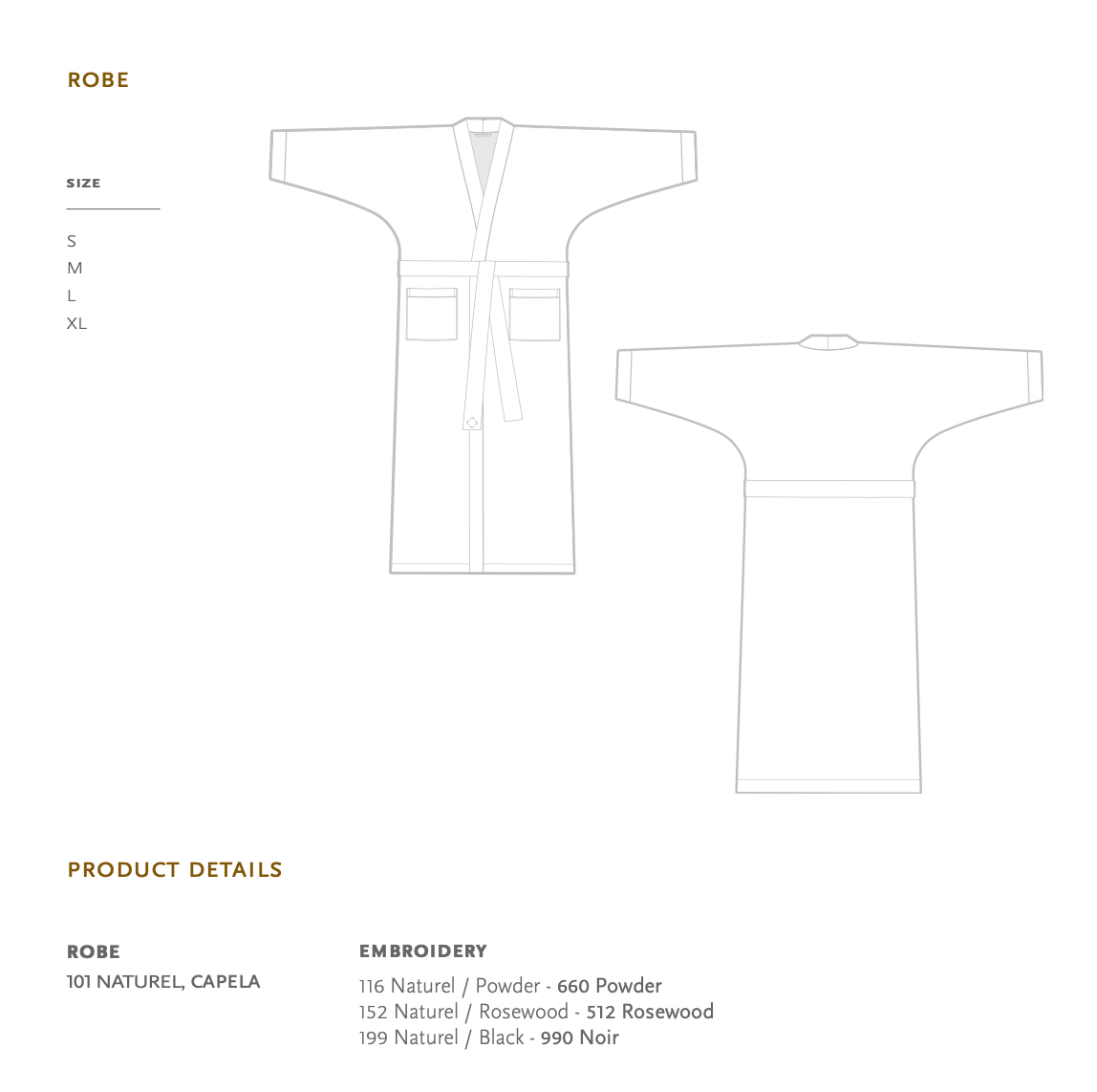 Celso de Lemos Peignoir GRACE : (Satin - 100 % coton égyptien GIZA - Fils extra longs / 150 g/m²)