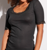 Zimmerli Dames : MAUDE PRIVE  / SHIRT korte armen   / 100% katoen getwijnd fijn, gemerceriseerd garen, FINE RIB