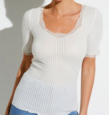 Zimmerli Femme : MAUDE PRIVE / CHEMISE manches courtes / 100 % coton fin retors mercerisé, côtes fines