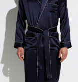 Zimmerli Silk dressing gown long MEN - NIGHTWEAR, plain navy