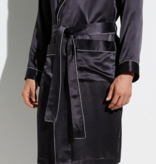 Zimmerli Silk dressing gown long MEN - NIGHTWEAR, plain anthracite