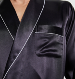 Zimmerli Silk dressing gown long MEN - NIGHTWEAR, plain anthracite