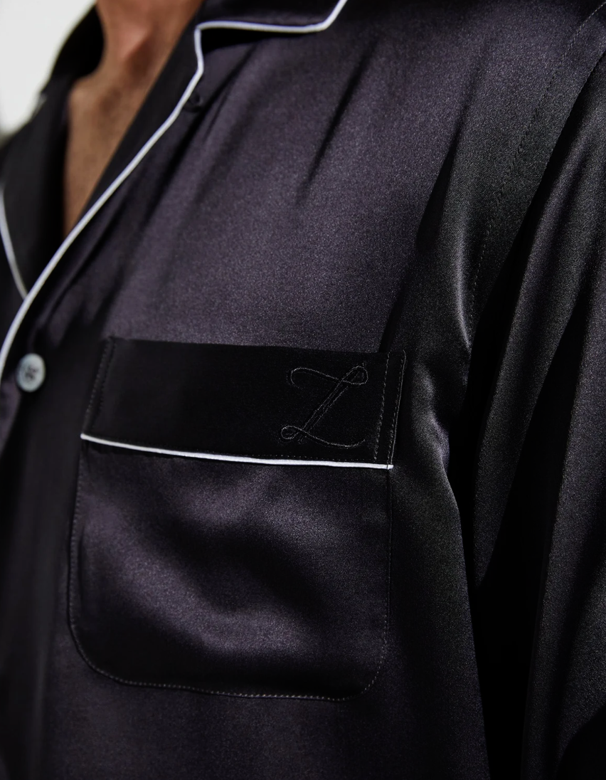 Zimmerli  Long Pyjama Men - 100% Silk, Anthracite color