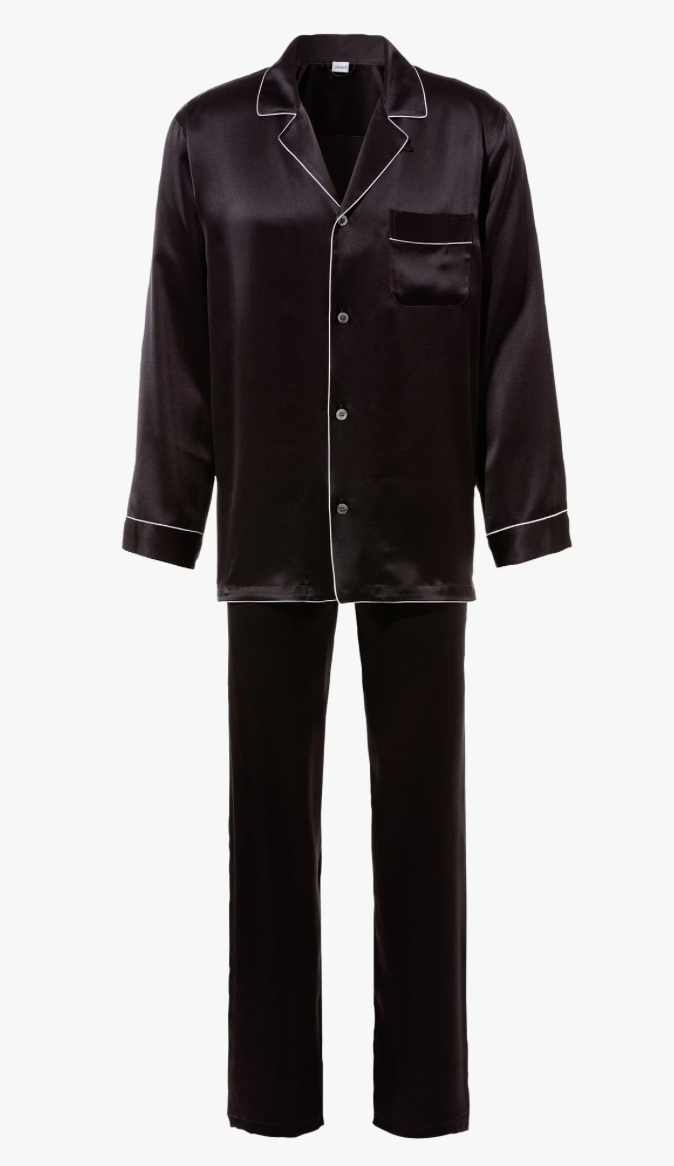 Zimmerli  Long Pyjama Men - 100% Silk, Anthracite color