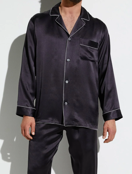 Zimmerli  Long Pyjama Men - 100% Silk, Anthracite color
