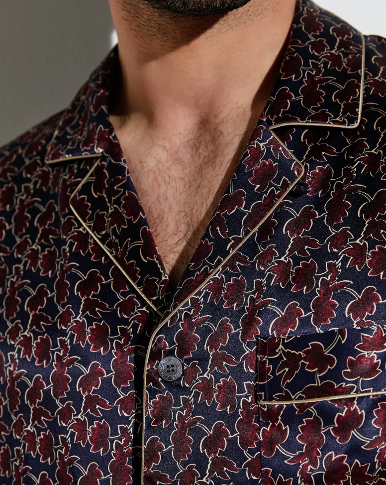 Zimmerli  Pyjama long pour homme - 100 % soie, motif feuilles