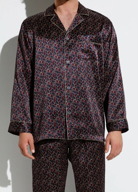 Zimmerli  Pyjama Lang  HEREN  -  100% Zijde , Leaves kleur