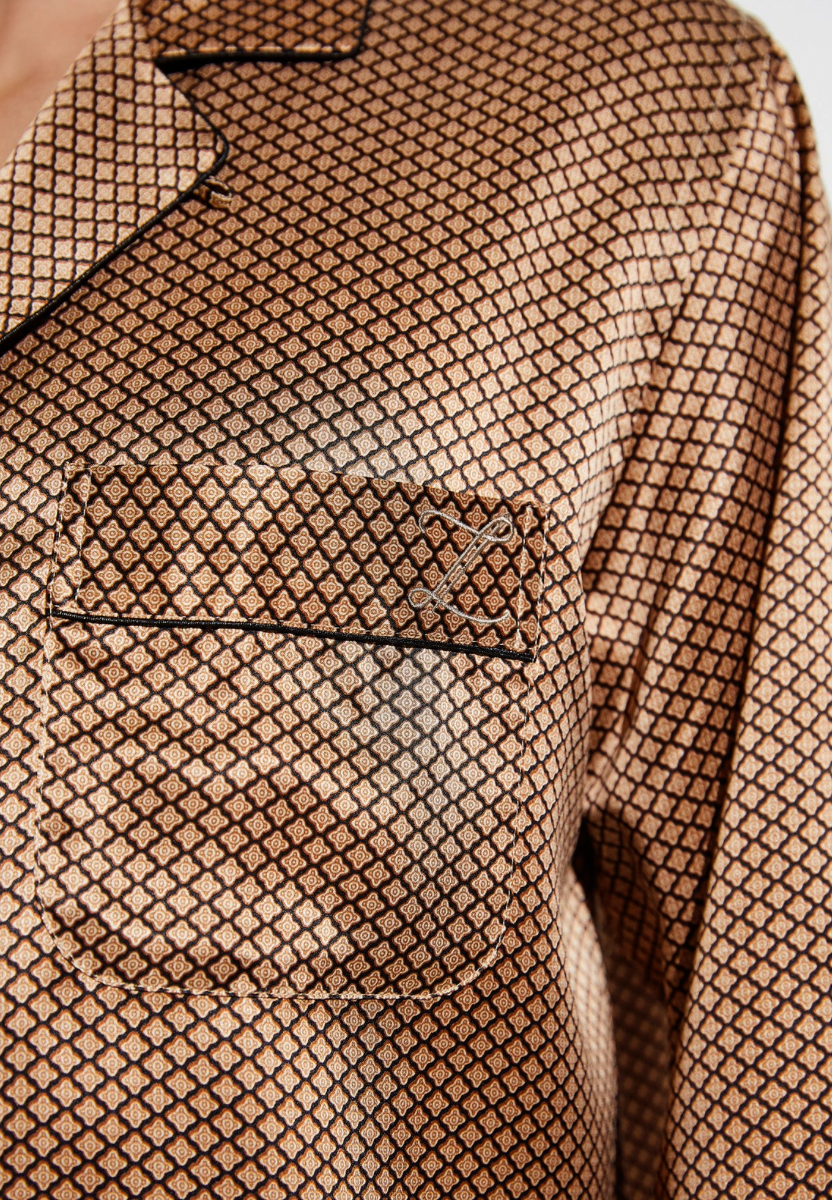 Zimmerli  Long Pyjamas MEN - 100% Silk, Fantasy Gold colour