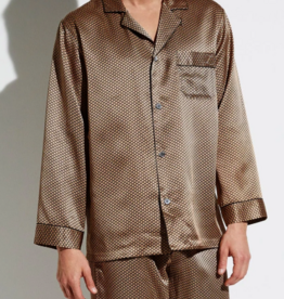Zimmerli Pyjama long pour homme - 100 % soie, couleur or fantaisie