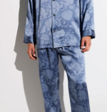 Zimmerli  Pyjama long pour homme - 100 % soie, motif cachemire bleu