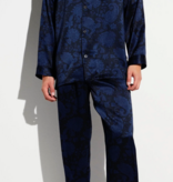 Zimmerli  Pyjama Lang  HEREN  -  100% Zijde , Paisley  donker blauw