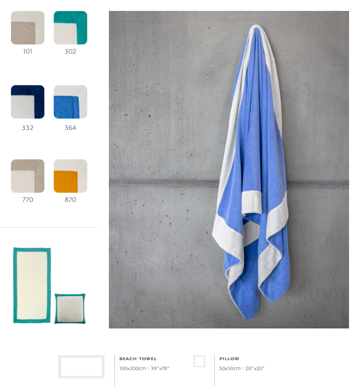 Abyss PORTOFINO Towel 100% Egyptian cotton - Giza 70 Extra long threads 550 g / m²