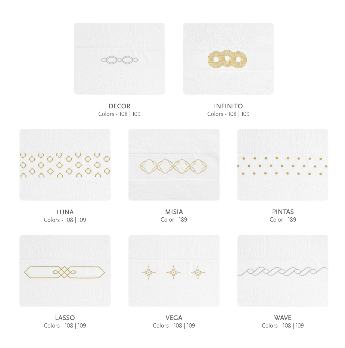 Abyss Embroidered Towels: 100% Giza Egyptian cotton extra long threads 650 gr / m 2