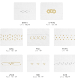 Abyss Serviettes brodées : 100 % coton égyptien Giza, fils extra longs, 650 g/m²