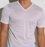 Zimmerli 252 ROYAL CLASSIC  ( Heren )  ( Kleine V )T-SHIRT  VN SS - 100% katoen getwijnd fijn, gemerceriseerd garen,